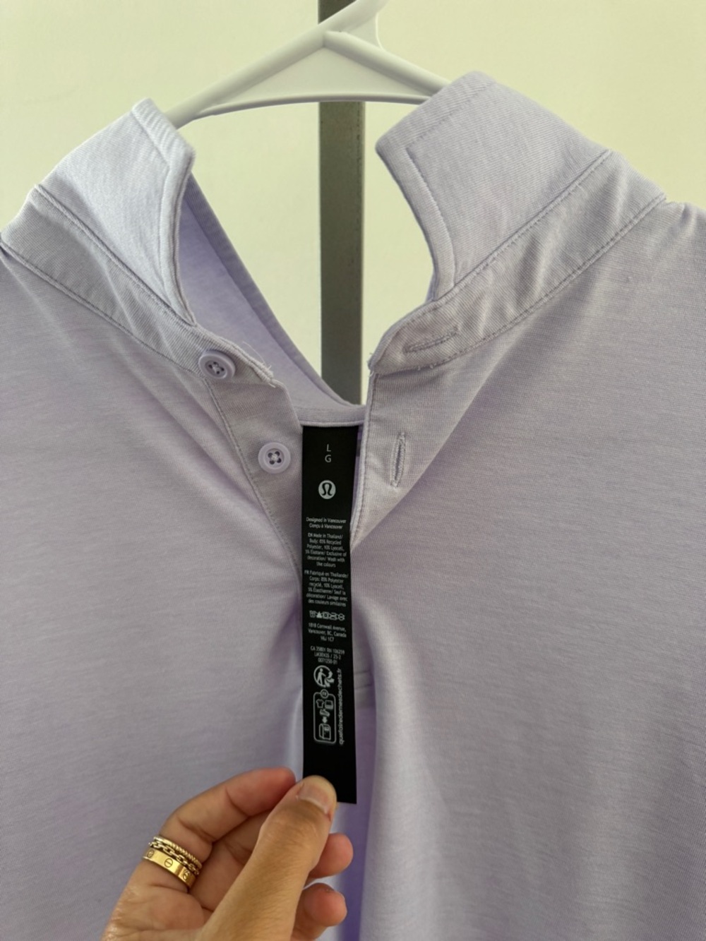 lululemon athletica Light Lavender Henley Top - Picture 2 of 3